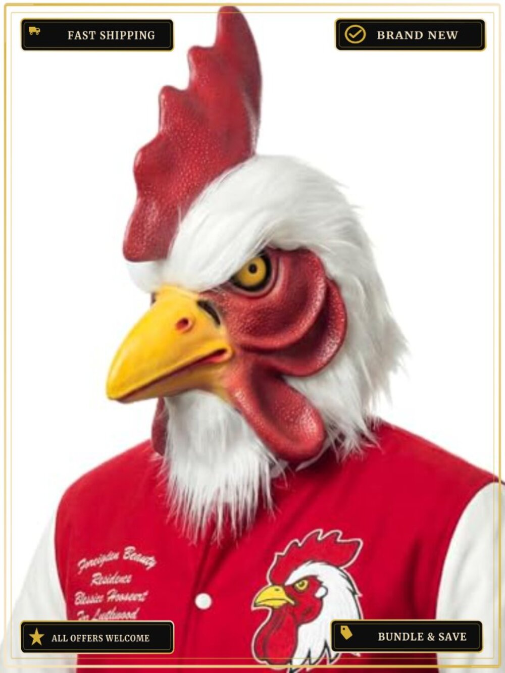 Adult Latex Rooster Mask Funny Chicken Head Halloween Cosplay